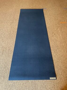 Jade Yoga Navy Blue Non-Slip Mat with Logo